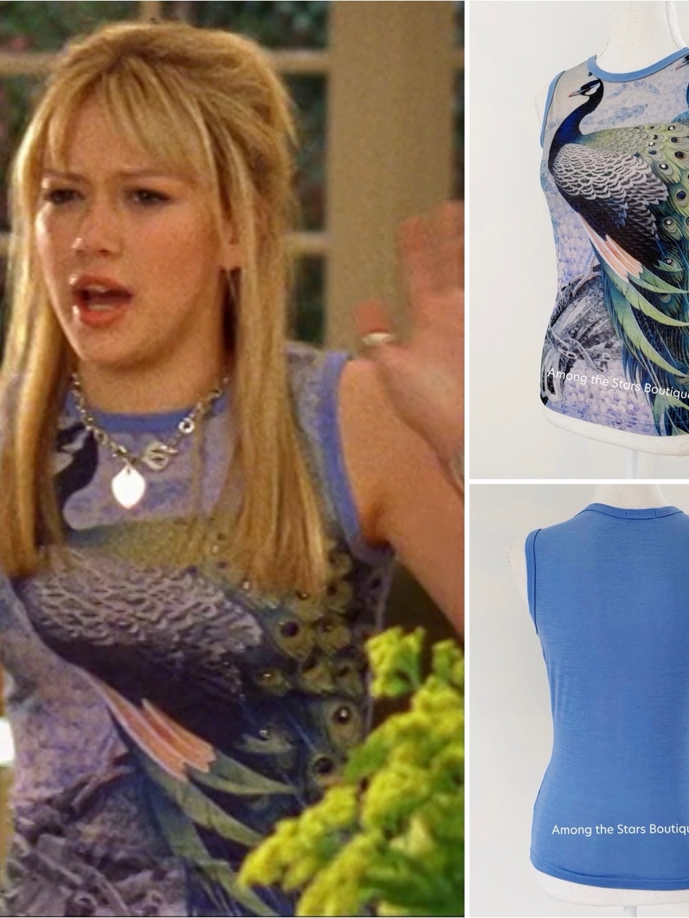 Extremely Rare Y2K Vintage Peacock Rhinestone Sleeveless Top ASO Lizzie McGuire - Picture 4 of 14